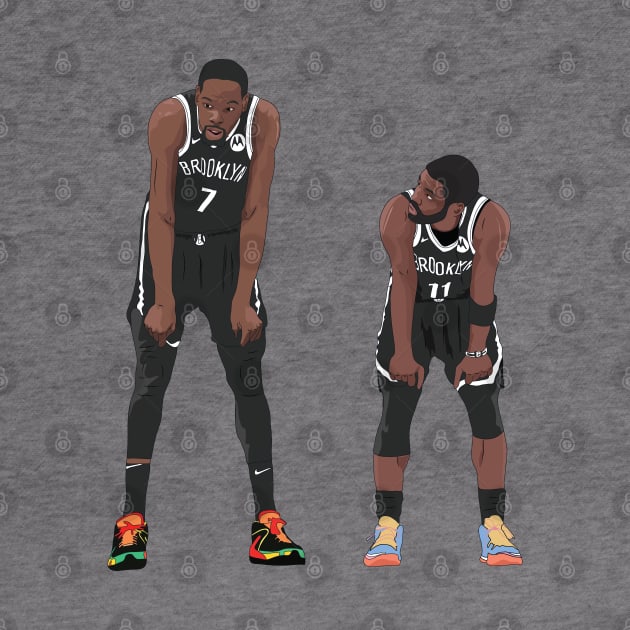 Kevin Durant and Kyrie Irving Brooklyn Nets by xavierjfong